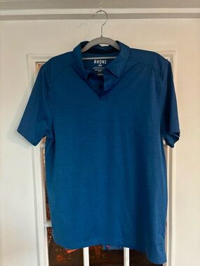RHONE Men's Teal-Blue Performance Polo